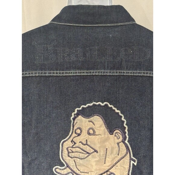 MENS VINTAGE PLATINUM FUBU FAT ALBERT DENIM JEAN JACKET SIZE XL - Picture 2 of 8